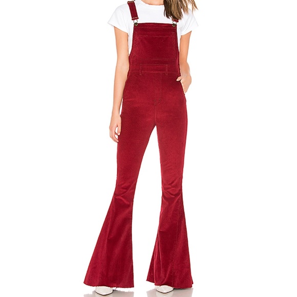 Pants - Show me your mumu red corduroy overalls